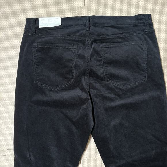 LOFT Women’s Modern Skinny Black Velvet Pants Size 12 Cotton Stretch Goth Chic - Picture 6 of 11